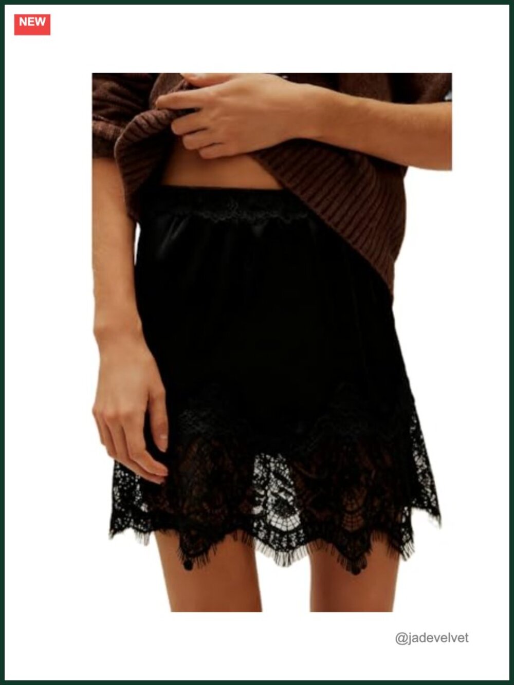 Satin Silk Lace Trim Slip Skirt Women Mini Layering Underskirt